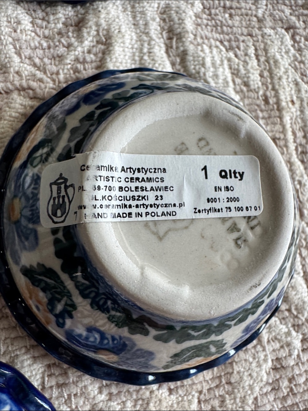 Polish Stoneware Unikat 190. small fluted spice Bowls set of (4). - Picture 3 of 6